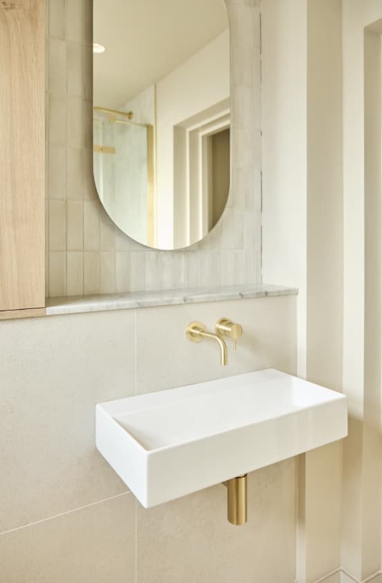 Wall-mounted basin and brassware completed by 1st Boiler Care