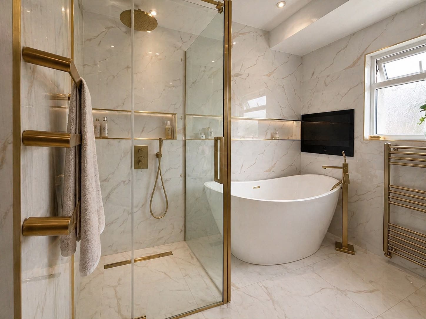 Marble bathroom installation completed by 1st Boiler Care