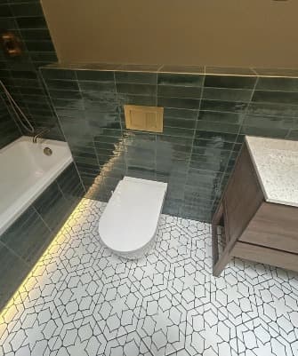 Bathroom plumbing and finishes completed by 1st Boiler Care