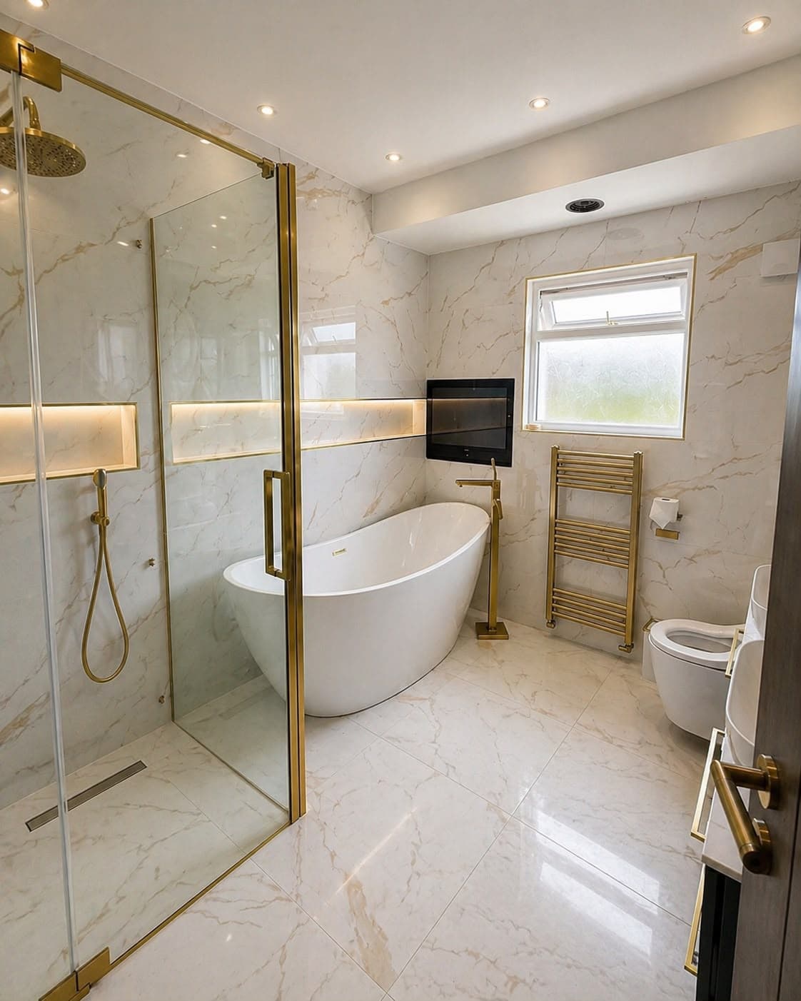 Complete marble bathroom completed by 1st Boiler Care