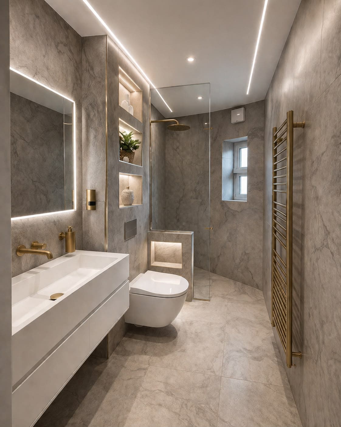 Contemporary walk-in wet room completed by 1st Boiler Care
