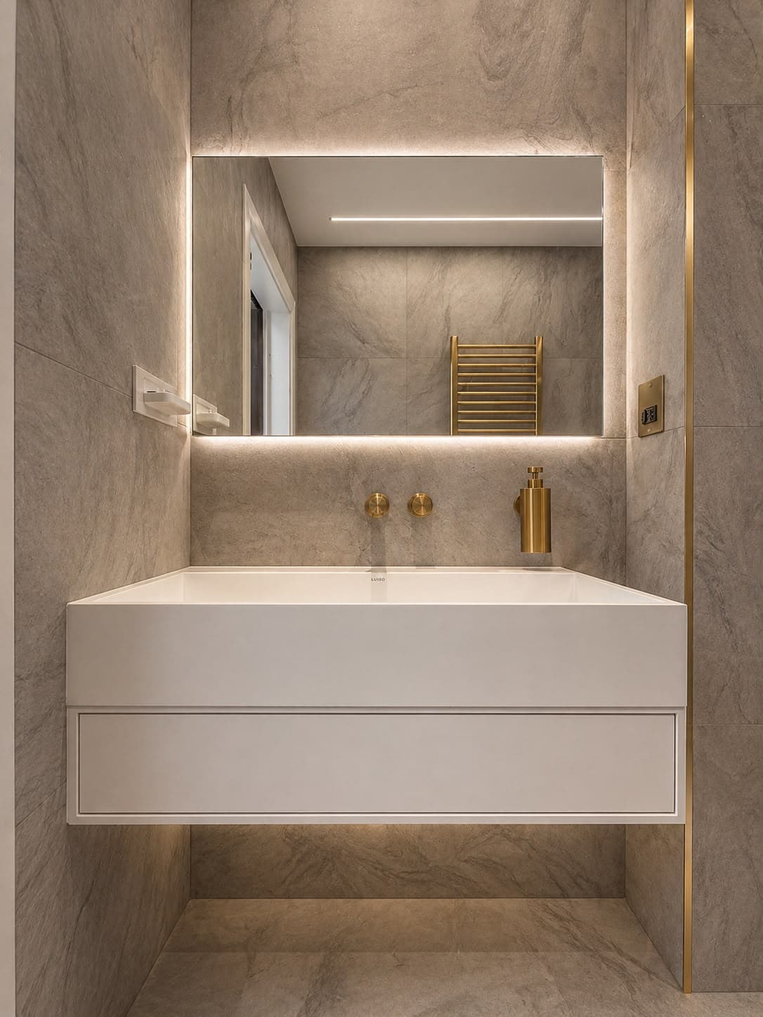 Contemporary bathroom vanity completed by 1st Boiler Care