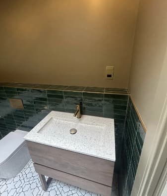 Bathroom vanity installation completed by 1st Boiler Care
